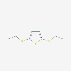 molecular formula C8H12S3 B15396249 2,5-Bis(ethylsulfanyl)thiophene CAS No. 4115-49-5