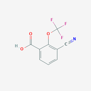 molecular formula C9H4F3NO3 B15396311 Cyano-trifluormethoxy benzoic acid 