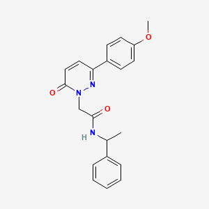 molecular formula C21H21N3O3 B15396489 N-alpha-Methylbenzyl-6-oxo-3-(p-tolyl)-1(6H)-pyridazineacetamide CAS No. 55902-15-3