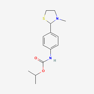 molecular formula C14H20N2O2S B15396690 Propan-2-yl [4-(3-methyl-1,3-thiazolidin-2-yl)phenyl]carbamate CAS No. 89221-71-6