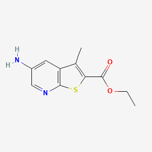 molecular formula C11H12N2O2S B15396701 Ethyl 5-amino-3-methylthieno[2,3-b]pyridine-2-carboxylate CAS No. 88796-48-9
