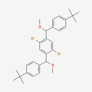 molecular formula C30H36Br2O2 B15396713 1,4-Dibromo-2,5-bis[(4-tert-butylphenyl)(methoxy)methyl]benzene 