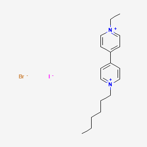 molecular formula C18H26BrIN2 B15396840 1-Ethyl-1'-hexyl-[4,4'-bipyridine]-1,1'-diium bromide iodide 