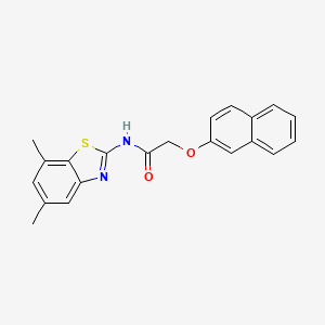 molecular formula C21H18N2O2S B15396859 N-(5,7-dimethylbenzo[d]thiazol-2-yl)-2-(naphthalen-2-yloxy)acetamide CAS No. 1171576-04-7