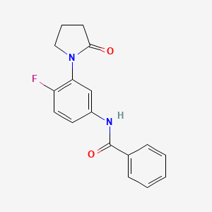 molecular formula C17H15FN2O2 B15396938 N-(4-Fluoro-3-(2-oxopyrrolidin-1-yl)phenyl)benzamide 