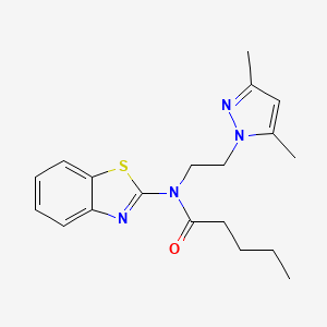 molecular formula C19H24N4OS B15396966 N-(benzo[d]thiazol-2-yl)-N-(2-(3,5-dimethyl-1H-pyrazol-1-yl)ethyl)pentanamide CAS No. 1171176-77-4