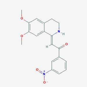 molecular formula C19H18N2O5 B15396984 (2Z)-2-(6,7-dimethoxy-3,4-dihydroisoquinolin-1(2H)-ylidene)-1-(3-nitrophenyl)ethanone CAS No. 883951-27-7