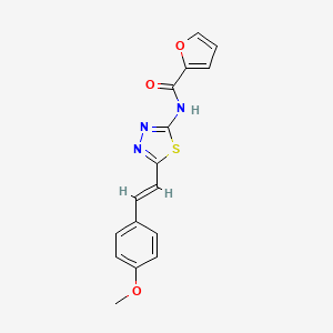 molecular formula C16H13N3O3S B15397017 N-[5-[(E)-2-(4-methoxyphenyl)ethenyl]-1,3,4-thiadiazol-2-yl]furan-2-carboxamide CAS No. 714929-58-5