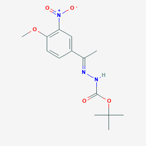 molecular formula C14H19N3O5 B15397047 tert-butyl (2E)-2-[1-(4-methoxy-3-nitrophenyl)ethylidene]hydrazinecarboxylate 