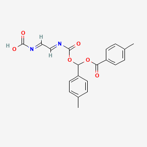 molecular formula C20H18N2O6 B15397061 p-Toluic acid, dianhydride with N,N'-vinylene dicarbamic acid CAS No. 73909-19-0