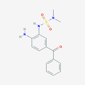 molecular formula C15H17N3O3S B15397063 N'-(2-Amino-5-benzoylphenyl)-N,N-dimethylsulfuric diamide CAS No. 89264-48-2