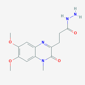 molecular formula C14H18N4O4 B153973 6,7-Dimethoxy-1-methyl-2(1H)-quinoxalinone-3-proprionylcarboxylic acid hydrazide CAS No. 131426-29-4