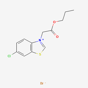 molecular formula C12H13BrClNO2S B15397312 6-Chloro-3-(2-oxo-2-propoxyethyl)-1,3-benzothiazol-3-ium bromide CAS No. 89059-23-4