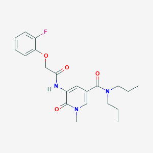 molecular formula C21H26FN3O4 B15397469 5-(2-(2-fluorophenoxy)acetamido)-1-methyl-6-oxo-N,N-dipropyl-1,6-dihydropyridine-3-carboxamide CAS No. 1209818-16-5