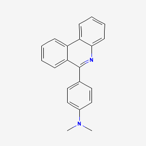 molecular formula C21H18N2 B15397717 Benzenamine, N,N-dimethyl-4-(6-phenanthridinyl)- CAS No. 37867-75-7