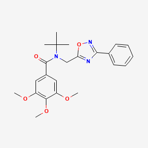 molecular formula C23H27N3O5 B15397767 N-tert-butyl-3,4,5-trimethoxy-N-[(3-phenyl-1,2,4-oxadiazol-5-yl)methyl]benzamide CAS No. 887694-40-8