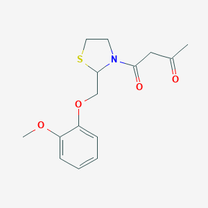 molecular formula C15H19NO4S B153978 3-(1,3-Dioxobutyl)-2-((2-methoxyphenoxy)methyl)thiazolidine CAS No. 126127-93-3