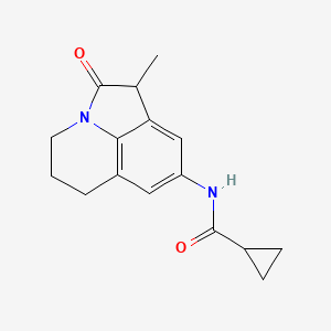 molecular formula C16H18N2O2 B15397851 N-(3-methyl-2-oxo-1-azatricyclo[6.3.1.04,12]dodeca-4,6,8(12)-trien-6-yl)cyclopropanecarboxamide CAS No. 898454-43-8