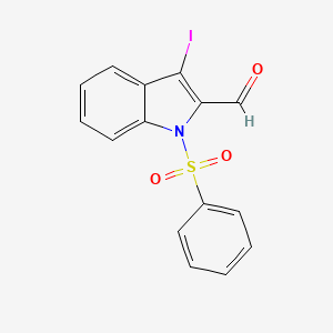 molecular formula C15H10INO3S B15397869 3-Iodo-1-(phenylsulfonyl)-1H-indole-2-carbaldehyde CAS No. 176327-46-1