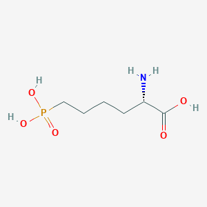 molecular formula C6H14NO5P B153979 Norleucine, 6-phosphono- CAS No. 126253-57-4