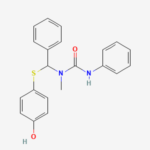 molecular formula C21H20N2O2S B15397931 N-{[(4-Hydroxyphenyl)sulfanyl](phenyl)methyl}-N-methyl-N'-phenylurea CAS No. 89136-82-3