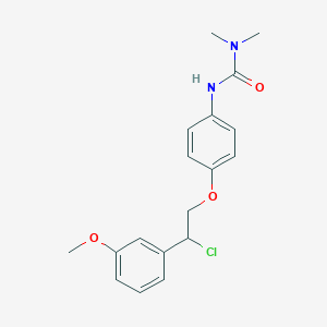 molecular formula C18H21ClN2O3 B15397970 N'-{4-[2-Chloro-2-(3-methoxyphenyl)ethoxy]phenyl}-N,N-dimethylurea CAS No. 88971-75-9