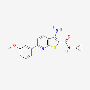 molecular formula C18H17N3O2S B15397987 3-amino-N-cyclopropyl-6-(3-methoxyphenyl)thieno[2,3-b]pyridine-2-carboxamide CAS No. 385419-82-9