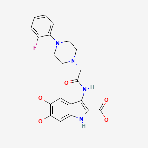 molecular formula C24H27FN4O5 B15398092 methyl 3-({[4-(2-fluorophenyl)piperazin-1-yl]acetyl}amino)-5,6-dimethoxy-1H-indole-2-carboxylate CAS No. 890092-48-5