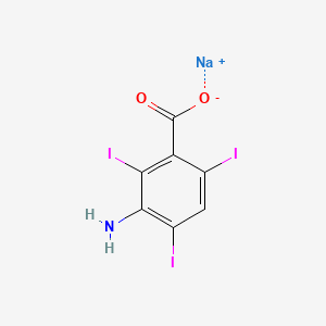 molecular formula C7H3I3NNaO2 B15398213 Benzoic acid, 3-amino-2,4,6-triiodo-, sodium salt CAS No. 67031-56-5
