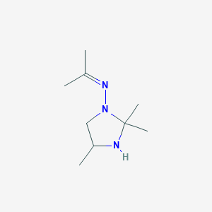 molecular formula C9H19N3 B15398267 N-(2,2,4-Trimethylimidazolidin-1-yl)propan-2-imine CAS No. 89036-83-9