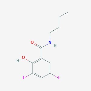 molecular formula C11H13I2NO2 B15398437 N-Butyl-2-hydroxy-3,5-diiodobenzamide CAS No. 89010-96-8