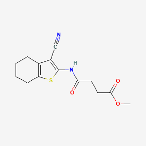 molecular formula C14H16N2O3S B15398448 Methyl 4-[(3-cyano-4,5,6,7-tetrahydro-1-benzothiophen-2-yl)amino]-4-oxobutanoate CAS No. 314283-06-2
