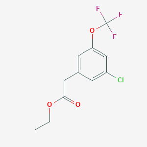 molecular formula C11H10ClF3O3 B15398509 Ethyl 3-chloro-5-trifluoromethoxyphenylacetate CAS No. 433938-71-7
