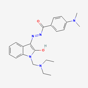 molecular formula C22H27N5O2 B15398524 N'-{(3Z)-1-[(diethylamino)methyl]-2-oxo-1,2-dihydro-3H-indol-3-ylidene}-4-(dimethylamino)benzohydrazide 
