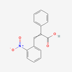 molecular formula C15H11NO4 B15398529 3-(o-Nitrophenyl)-2-phenylacrylic acid 