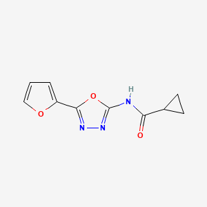 molecular formula C10H9N3O3 B15398554 N-(5-(furan-2-yl)-1,3,4-oxadiazol-2-yl)cyclopropanecarboxamide CAS No. 862809-02-7