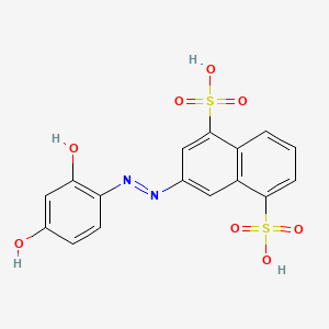 molecular formula C16H12N2O8S2 B15398596 1,5-Naphthalenedisulfonic acid, 3-[(2,4-dihydroxyphenyl)azo]- CAS No. 4317-65-1