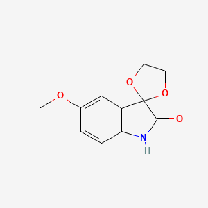 molecular formula C11H11NO4 B15398616 5'-methoxyspiro[1,3-dioxolane-2,3'-1H-indole]-2'-one CAS No. 75822-56-9