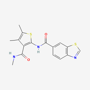 molecular formula C16H15N3O2S2 B15398760 N-[4,5-dimethyl-3-(methylcarbamoyl)thiophen-2-yl]-1,3-benzothiazole-6-carboxamide CAS No. 896300-14-4