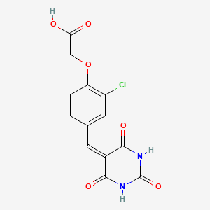 molecular formula C13H9ClN2O6 B15398872 {2-chloro-4-[(2,4,6-trioxotetrahydropyrimidin-5(2H)-ylidene)methyl]phenoxy}acetic acid CAS No. 333745-19-0