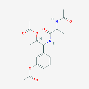 molecular formula C18H24N2O6 B15398882 [3-[1-(2-Acetamidopropanoylamino)-2-acetyloxy-propyl]phenyl] ethanoate CAS No. 18802-18-1