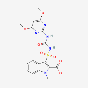 molecular formula C18H19N5O7S B15398978 methyl 3-{[(4,6-dimethoxypyrimidin-2-yl)carbamoyl]sulfamoyl}-1-methyl-1H-indole-2-carboxylate CAS No. 85953-49-7