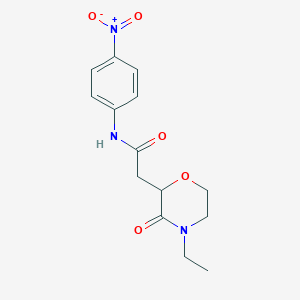 molecular formula C14H17N3O5 B15399170 2-(4-ethyl-3-oxomorpholin-2-yl)-N-(4-nitrophenyl)acetamide CAS No. 406180-68-5