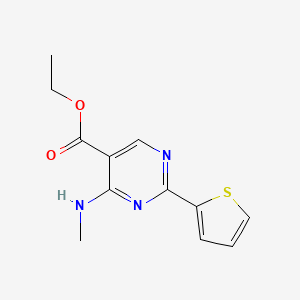molecular formula C12H13N3O2S B15399374 Ethyl 4-(methylamino)-2-(thiophen-2-yl)pyrimidine-5-carboxylate CAS No. 823794-77-0