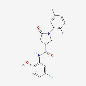 molecular formula C20H21ClN2O3 B15399394 N-(5-chloro-2-methoxyphenyl)-1-(2,5-dimethylphenyl)-5-oxopyrrolidine-3-carboxamide CAS No. 876715-57-0