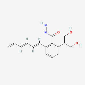 molecular formula C16H18N2O3 B15399433 Succinic acid, 2-(m-(1,3,5-hexatrienyl)phenyl)hydrazide CAS No. 25375-16-0