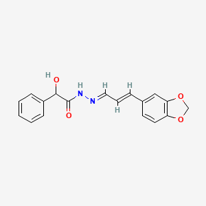 molecular formula C18H16N2O4 B15399468 N'-[(1E,2E)-3-(1,3-benzodioxol-5-yl)prop-2-en-1-ylidene]-2-hydroxy-2-phenylacetohydrazide 