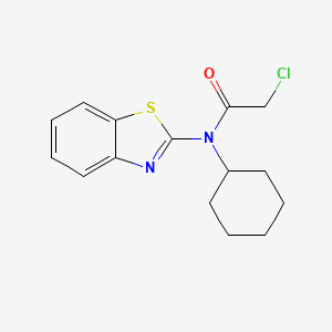 molecular formula C15H17ClN2OS B15399556 N-(1,3-benzothiazol-2-yl)-2-chloro-N-cyclohexylacetamide CAS No. 370077-60-4