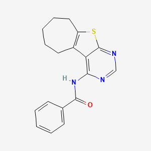molecular formula C18H17N3OS B15399660 N-(6,7,8,9-tetrahydro-5H-cyclohepta[4,5]thieno[2,3-d]pyrimidin-4-yl)benzamide CAS No. 461430-02-4