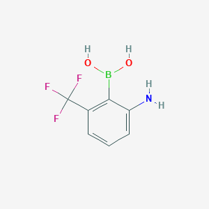 molecular formula C7H7BF3NO2 B15399702 (2-Amino-6-(trifluoromethyl)phenyl)boronic acid CAS No. 408359-16-0